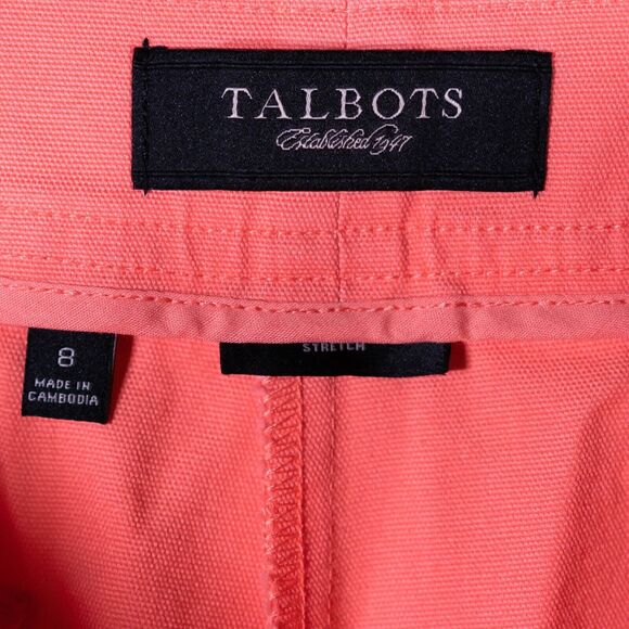 Talbots Women's Chino Pants Pink Stretch Straight Leg Signature Trousers Size 8 - Picture 3 of 8
